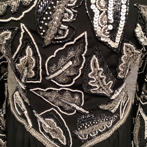 Vintage Black Tie Oleg Cassini Long Evening Gown - Picture 6 of 16